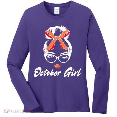 Cute October Girl Birthday Women's Long Sleeve Shirt