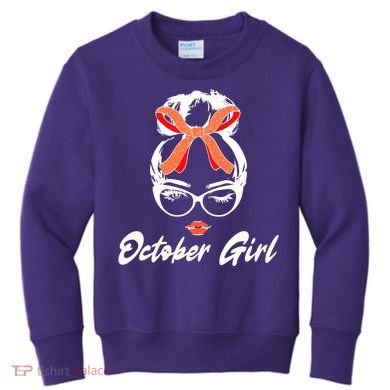 Cute October Girl Birthday Kids Sweatshirt