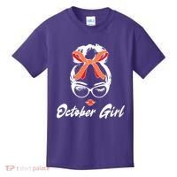 Cute October Girl Birthday Kids T-Shirt thumb 0