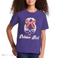 Cute October Girl Birthday Kids T-Shirt thumb 2
