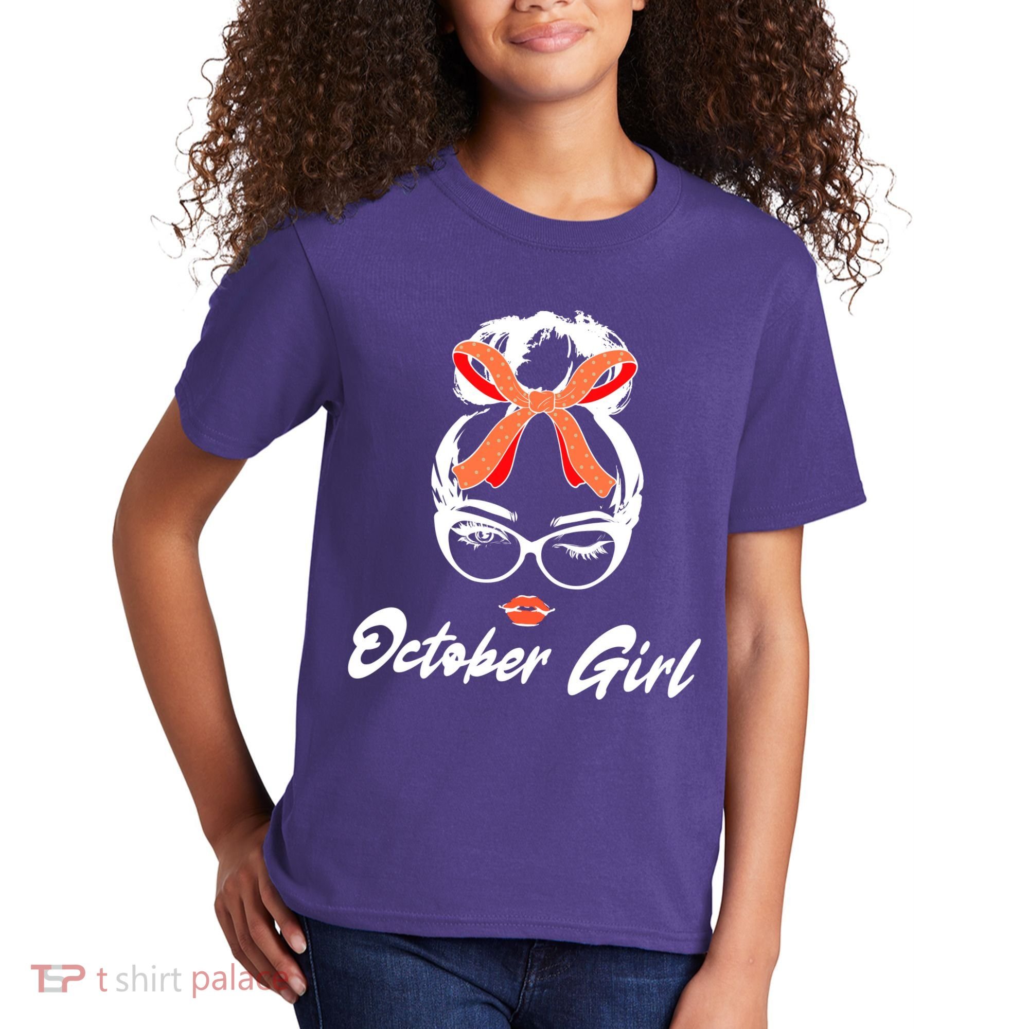 Cute October Girl Birthday Kids T-Shirt