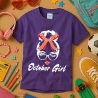 Cute October Girl Birthday Kids T-Shirt thumb 3