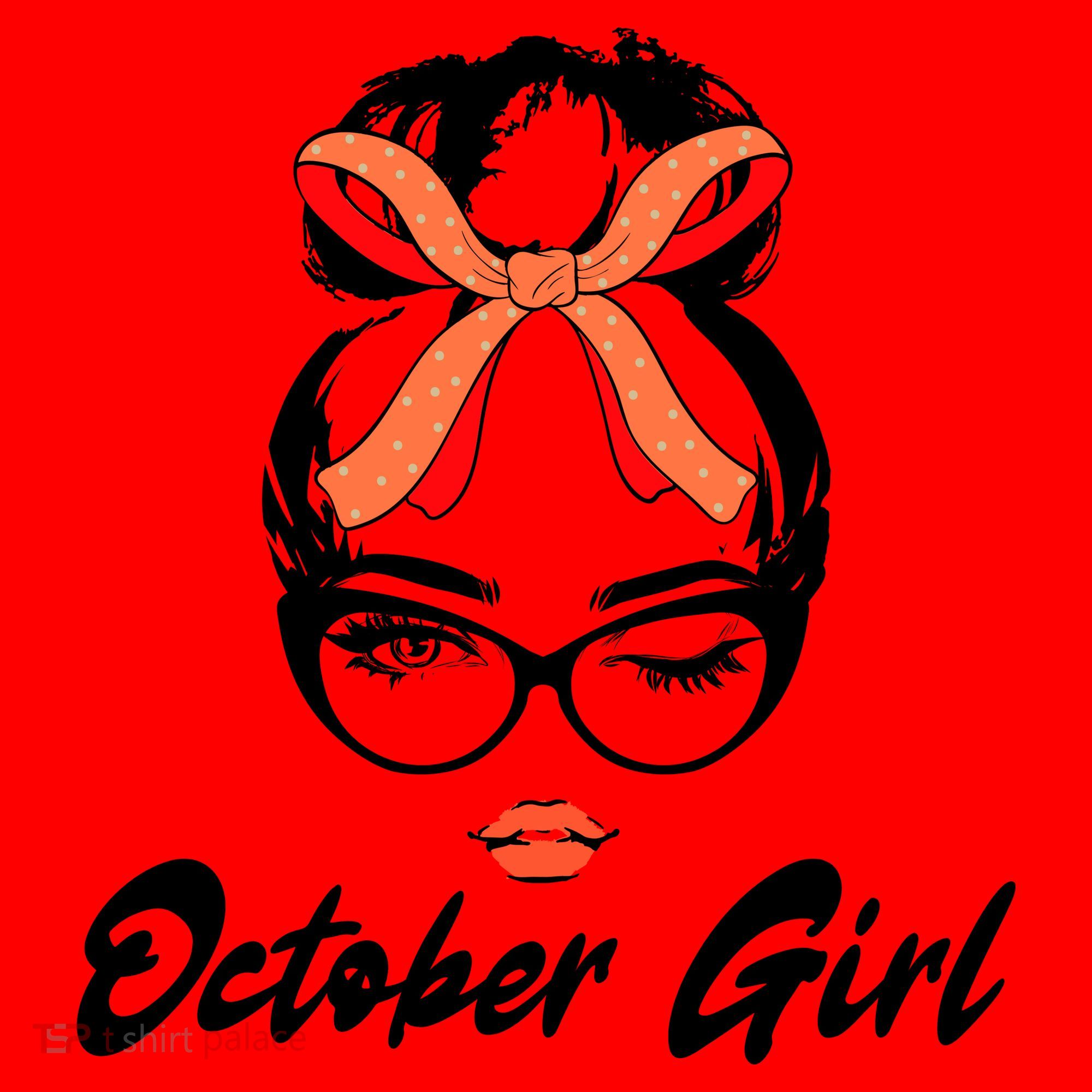 Cute October Girl Birthday Santa Hat