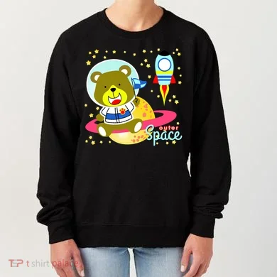 Cute Outer Space Bear Astronaut Women's Sweatshirt