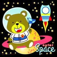 Cute Outer Space Bear Astronaut Doggie Tank thumb 4