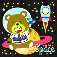 Cute Outer Space Bear Astronaut Doggie Tank thumb 4