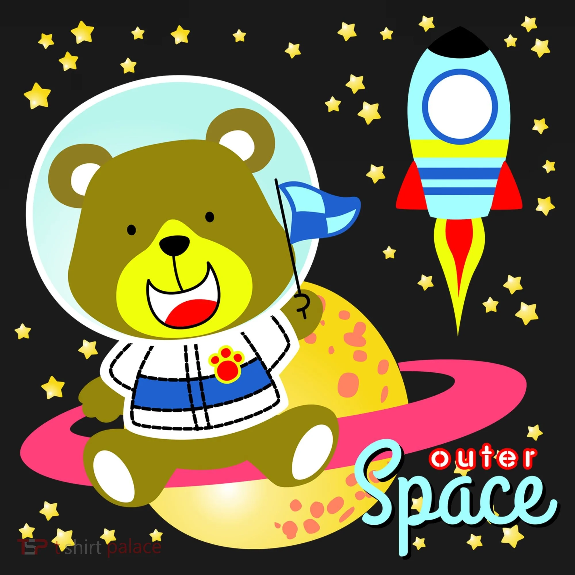 Cute Outer Space Bear Astronaut Doggie Tank