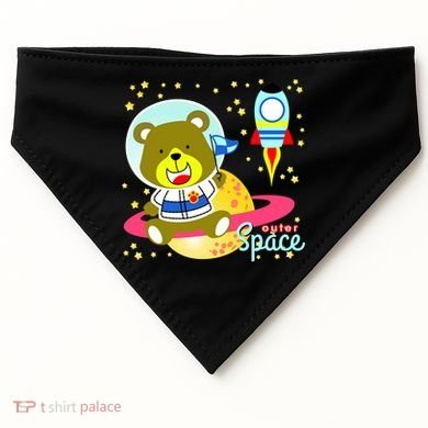 Cute Outer Space Bear Astronaut USA-Made Doggie Bandana