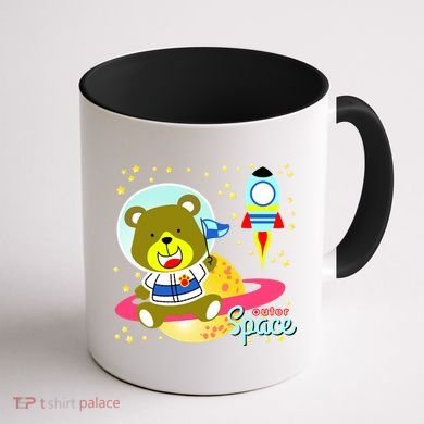 Cute Outer Space Bear Astronaut Coffee Mug back