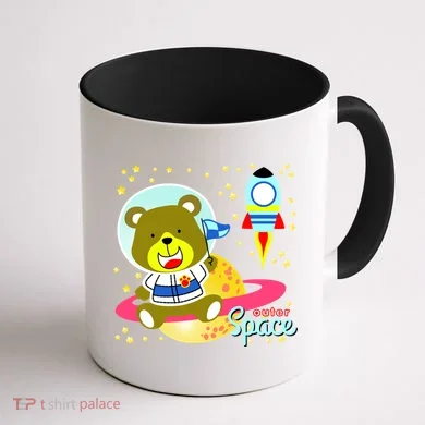 Cute Outer Space Bear Astronaut Coffee Mug back