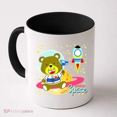 Cute Outer Space Bear Astronaut Coffee Mug