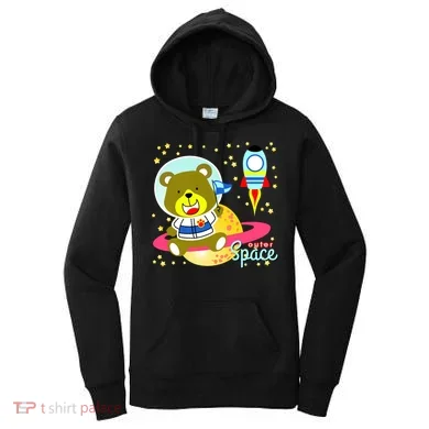 Cute Outer Space Bear Astronaut Women's Hoodie