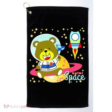 Cute Outer Space Bear Astronaut Golf Towel