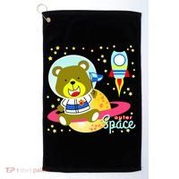 Cute Outer Space Bear Astronaut Golf Towel thumb 0