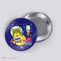 Cute Outer Space Bear Astronaut Button thumb 0