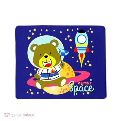 Cute Outer Space Bear Astronaut Mousepad