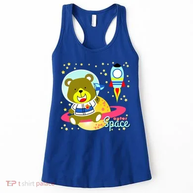 Cute Outer Space Bear Astronaut Women's Tank Top
