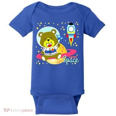 Cute Outer Space Bear Astronaut Baby Bodysuit