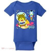 Cute Outer Space Bear Astronaut Baby Bodysuit thumb 0