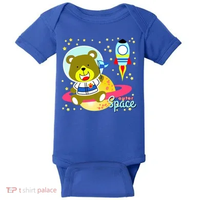 Cute Outer Space Bear Astronaut Baby Bodysuit