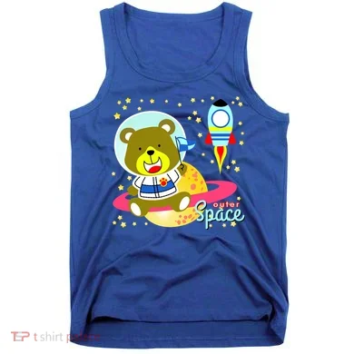 Cute Outer Space Bear Astronaut Tank Top