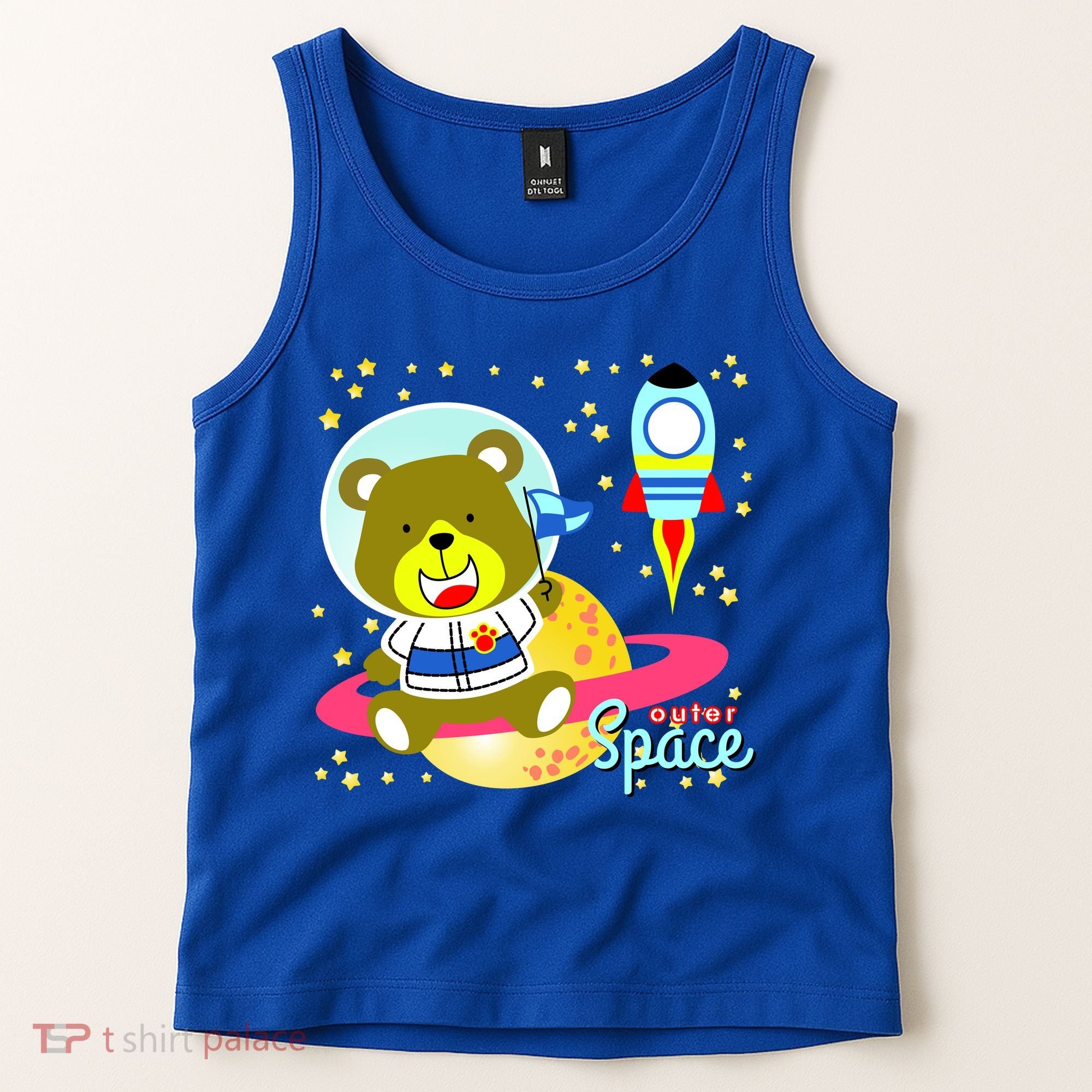 Cute Outer Space Bear Astronaut Tank Top