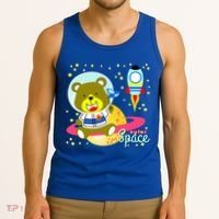 Cute Outer Space Bear Astronaut Tank Top thumb 3