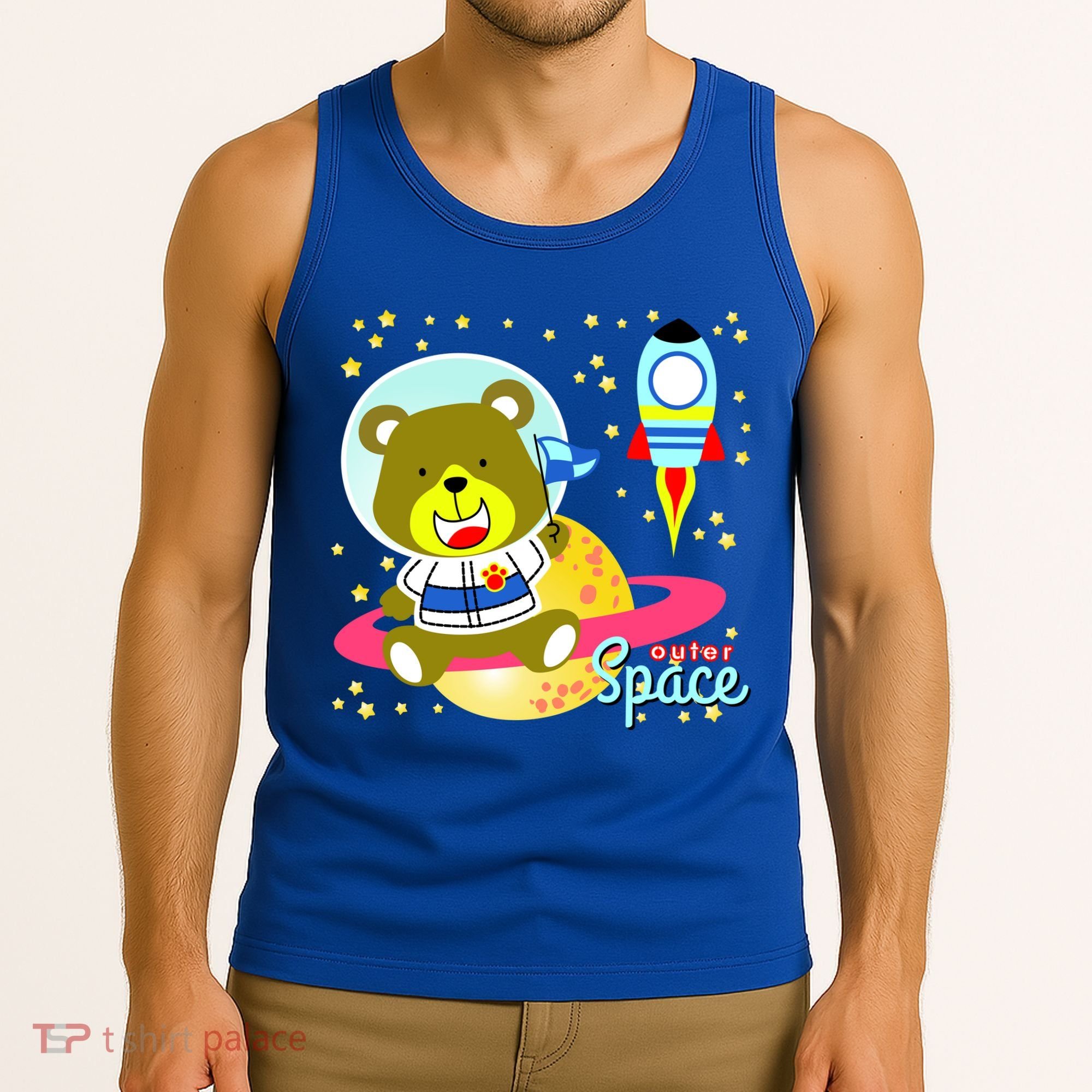 Cute Outer Space Bear Astronaut Tank Top