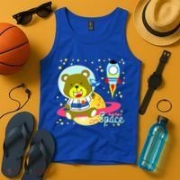 Cute Outer Space Bear Astronaut Tank Top thumb 4