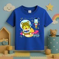 Cute Outer Space Bear Astronaut Toddler T-Shirt thumb 3
