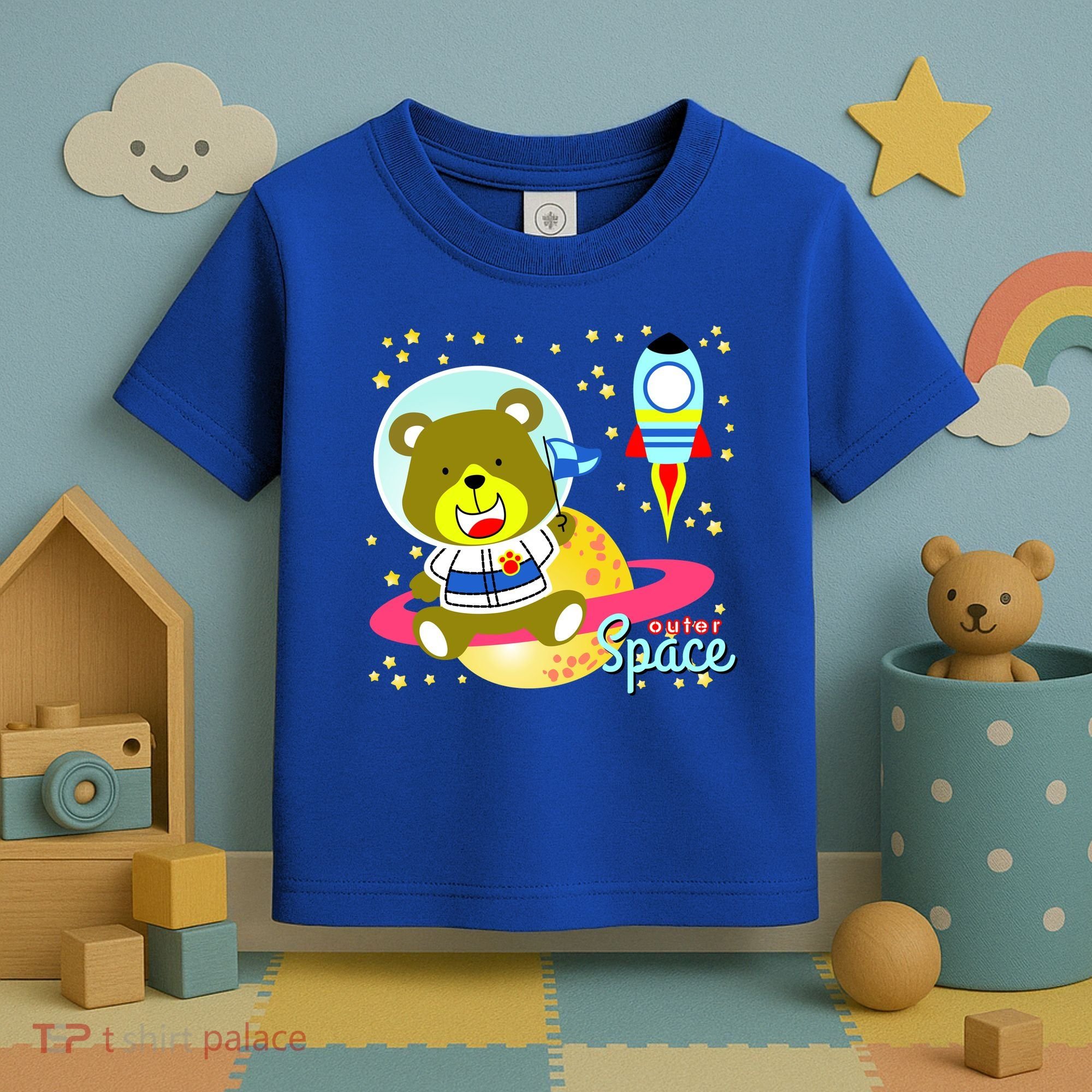 Cute Outer Space Bear Astronaut Toddler T-Shirt