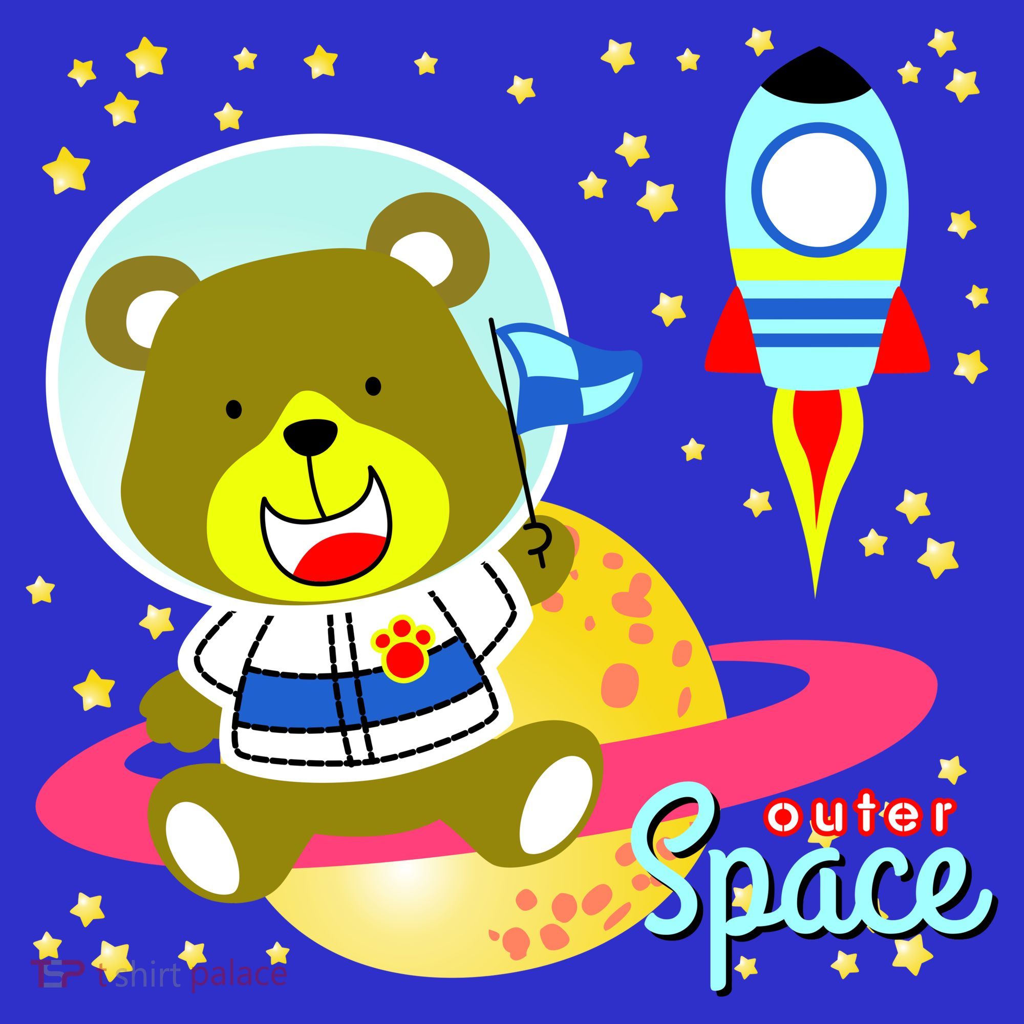 Cute Outer Space Bear Astronaut Toddler T-Shirt