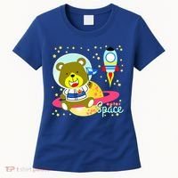 Cute Outer Space Bear Astronaut Women's T-Shirt thumb 0