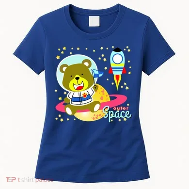 Cute Outer Space Bear Astronaut Women's T-Shirt