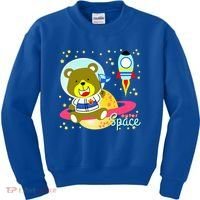 Cute Outer Space Bear Astronaut Kids Sweatshirt thumb 0