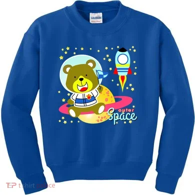 Cute Outer Space Bear Astronaut Kids Sweatshirt