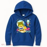 Cute Outer Space Bear Astronaut Kids Hoodie thumb 0