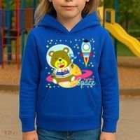 Cute Outer Space Bear Astronaut Kids Hoodie thumb 3
