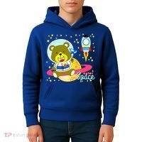 Cute Outer Space Bear Astronaut Kids Hoodie thumb 4