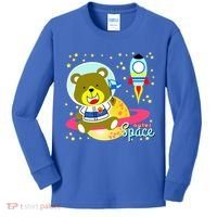 Cute Outer Space Bear Astronaut Kids Long Sleeve Shirt thumb 0