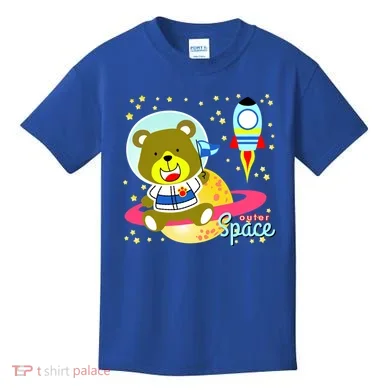 Cute Outer Space Bear Astronaut Kids T-Shirt