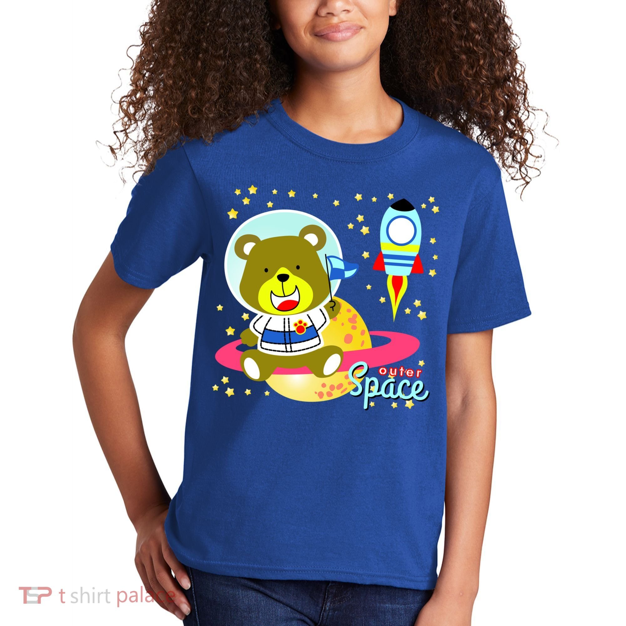 Cute Outer Space Bear Astronaut Kids T-Shirt