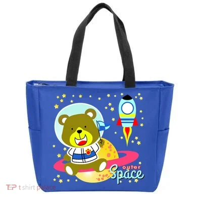 Cute Outer Space Bear Astronaut Tote Bag