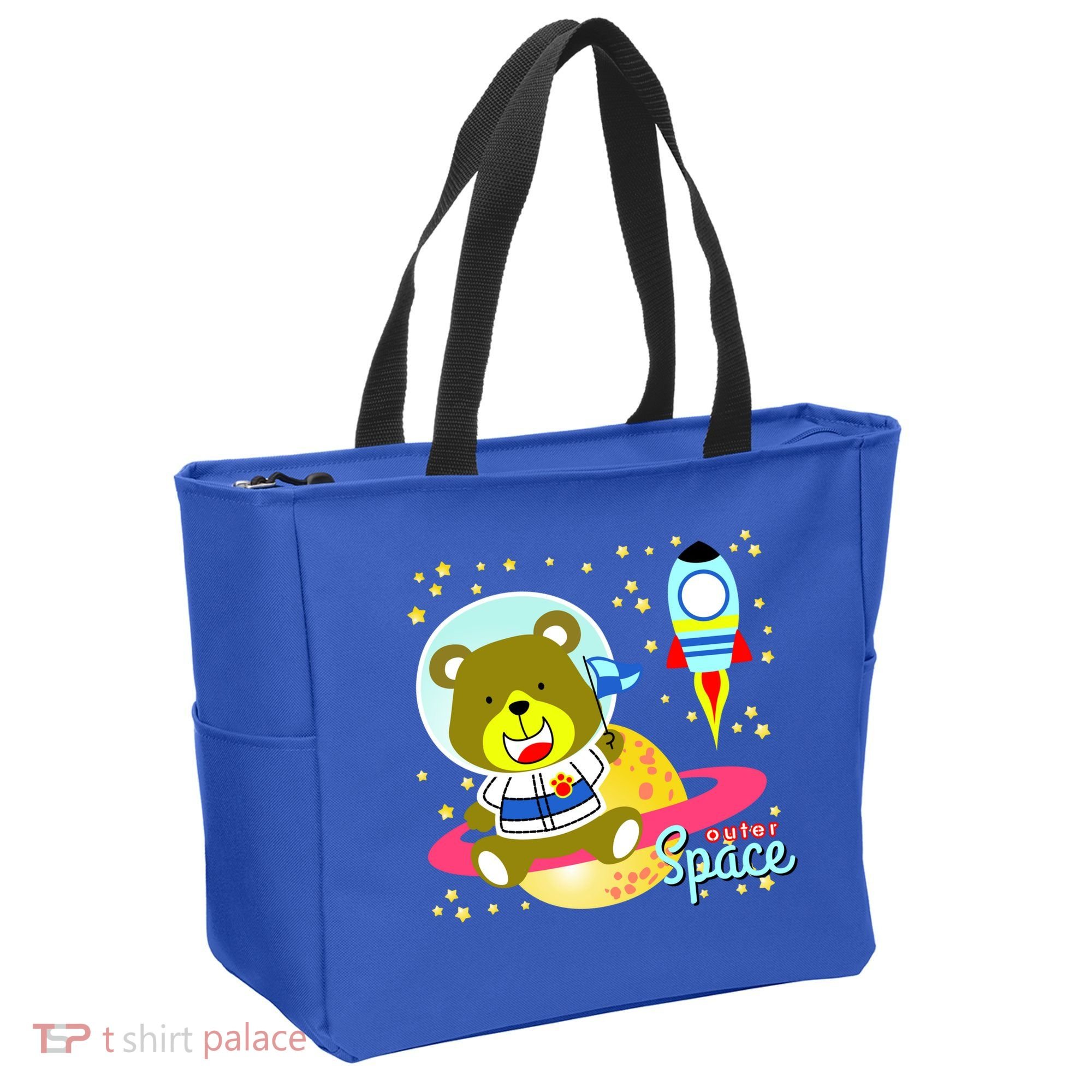 Cute Outer Space Bear Astronaut Tote Bag