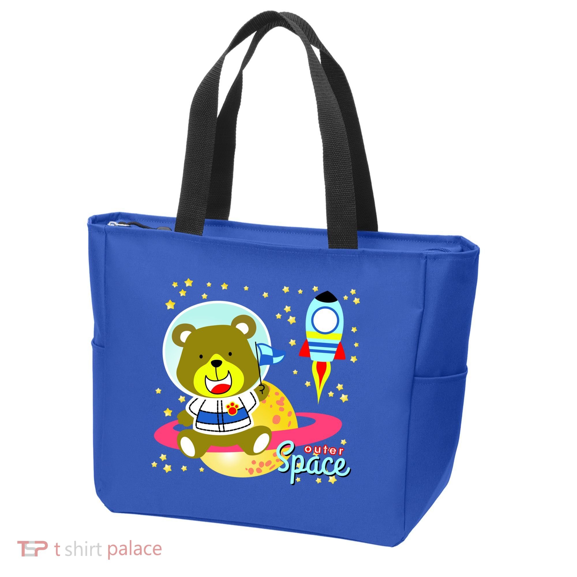 Cute Outer Space Bear Astronaut Tote Bag
