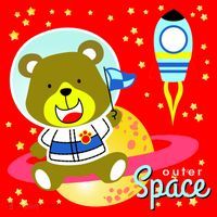 Cute Outer Space Bear Astronaut Santa Hat thumb 1