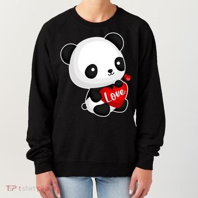 Cute Panda Holding A  Heart Women's Sweatshirt