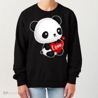 Cute Panda Holding A  Heart Women's Sweatshirt thumb 0