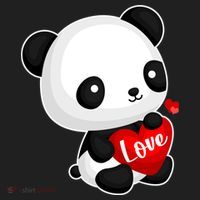 Cute Panda Holding A  Heart Women's Sweatshirt thumb 2
