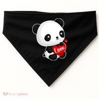 Cute Panda Holding A  Heart USA-Made Doggie Bandana thumb 0